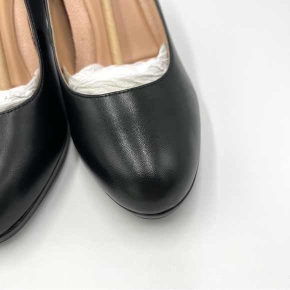 Naturalizer Womens Size 7 Michelle Classic Black Leather Heels Pumps Shoes - Picture 6 of 16